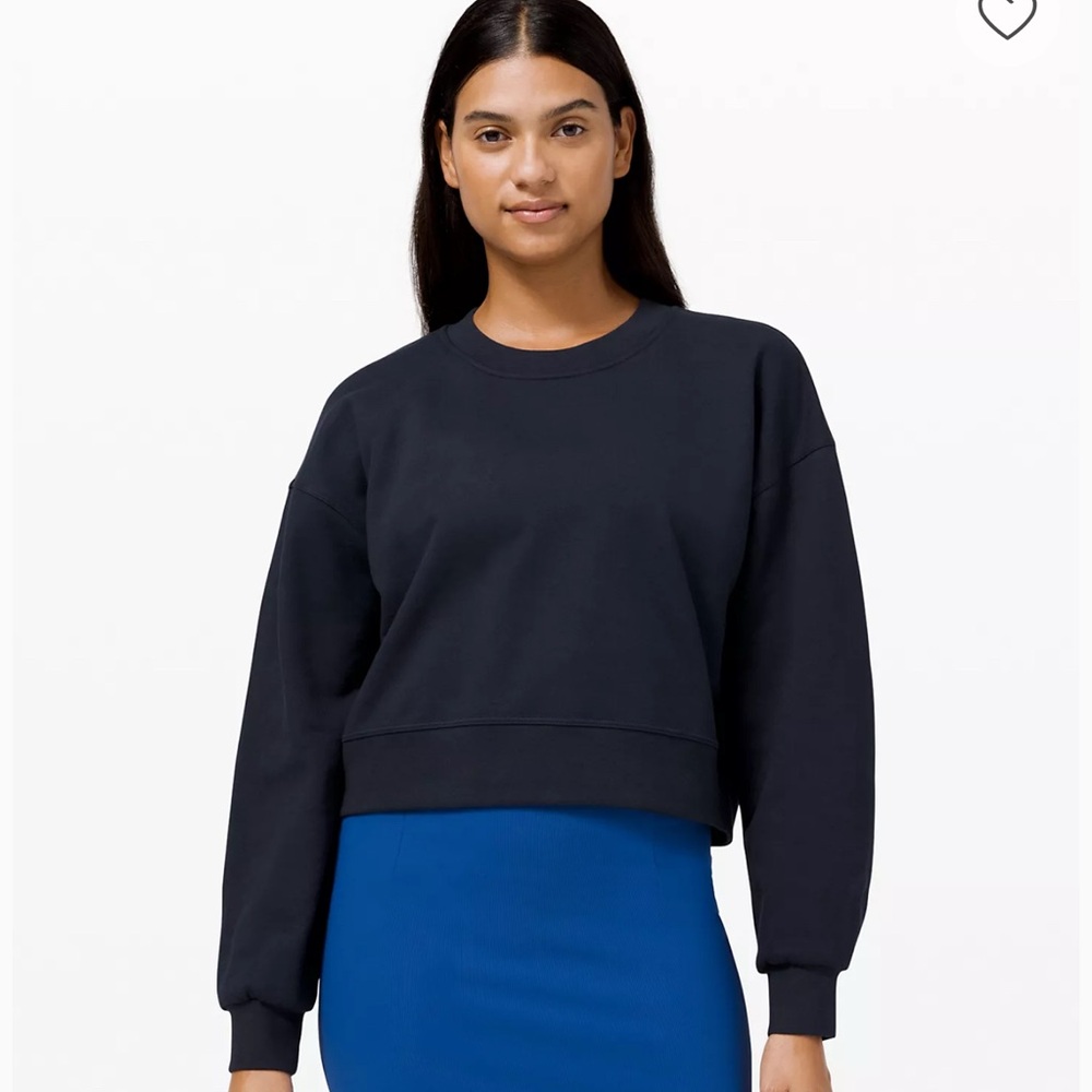 Lululemon French Terry Navy Crew Neck Sweater